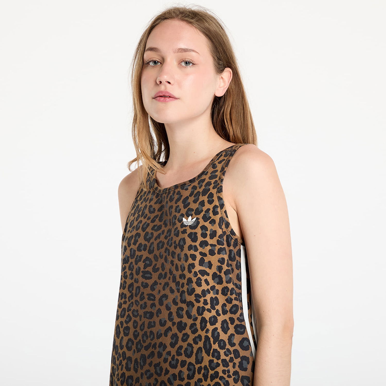 Pокля adidas Originals Originals Leopard Print Tank Dress Кафяво | KA2677, 1