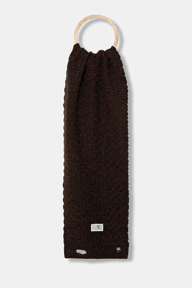 MM6 Maison Margiela Patterned Woolen Scarf