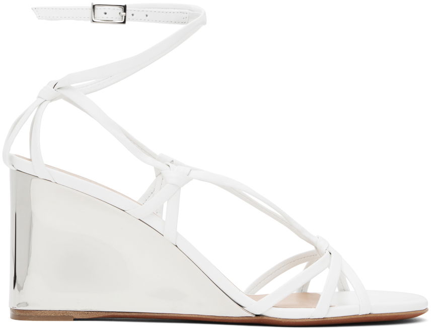 Pокля CHLOÉ Chloé Rebecca Wedge Heeled Sandals Бяло | CHC24U989HY, 0