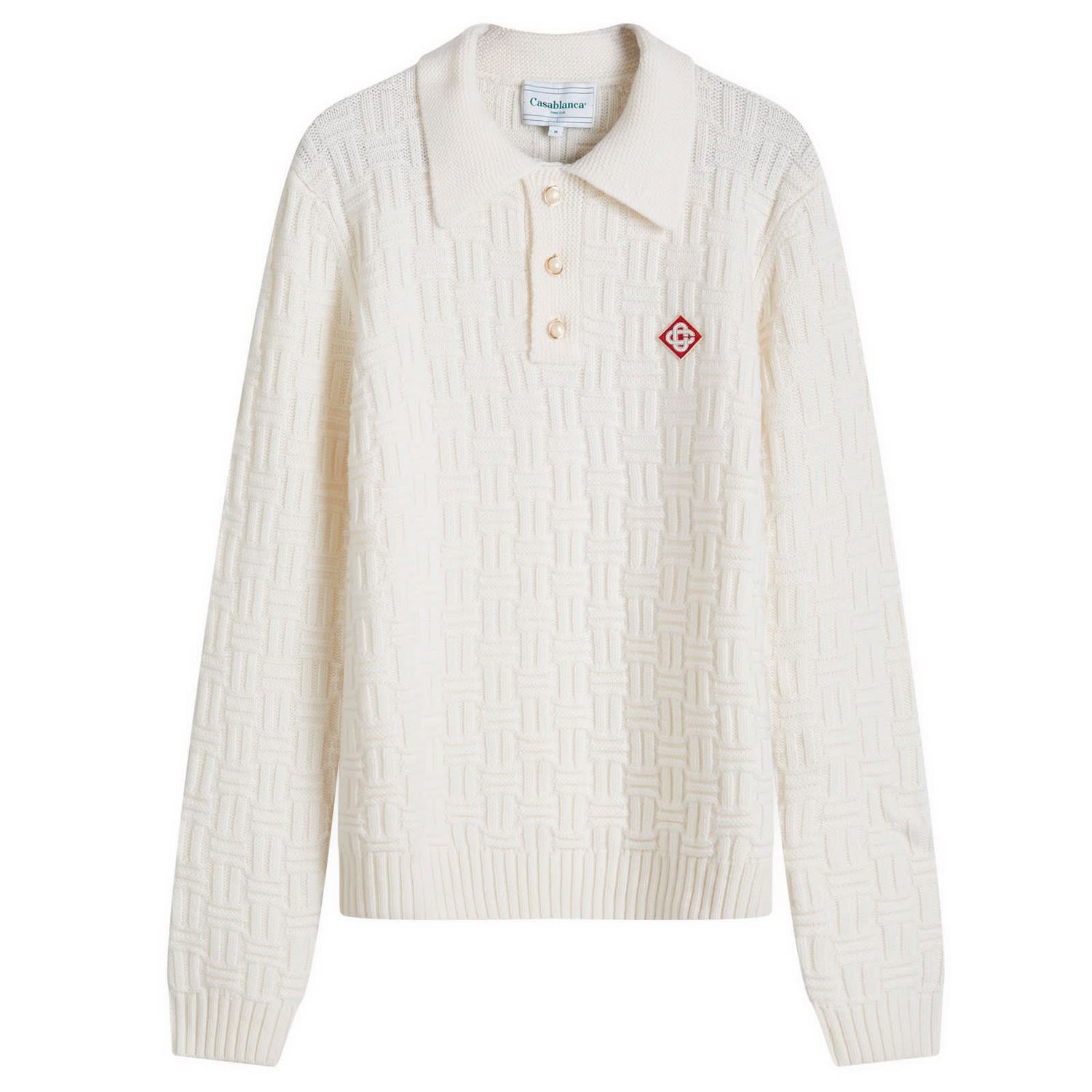 Поло тениска Casablanca Column Stitch Grandpa Polo L Бяло | MF24-KW-731-01, 0
