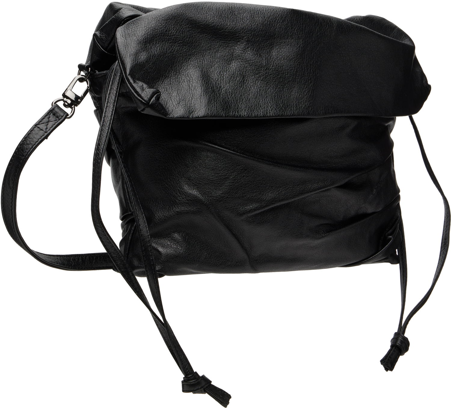 Чанта през рамо Yohji Yamamoto YOHJI YAMAMOTO Drape Leather Shoulder Bag Черно | DP-I33-791, 1