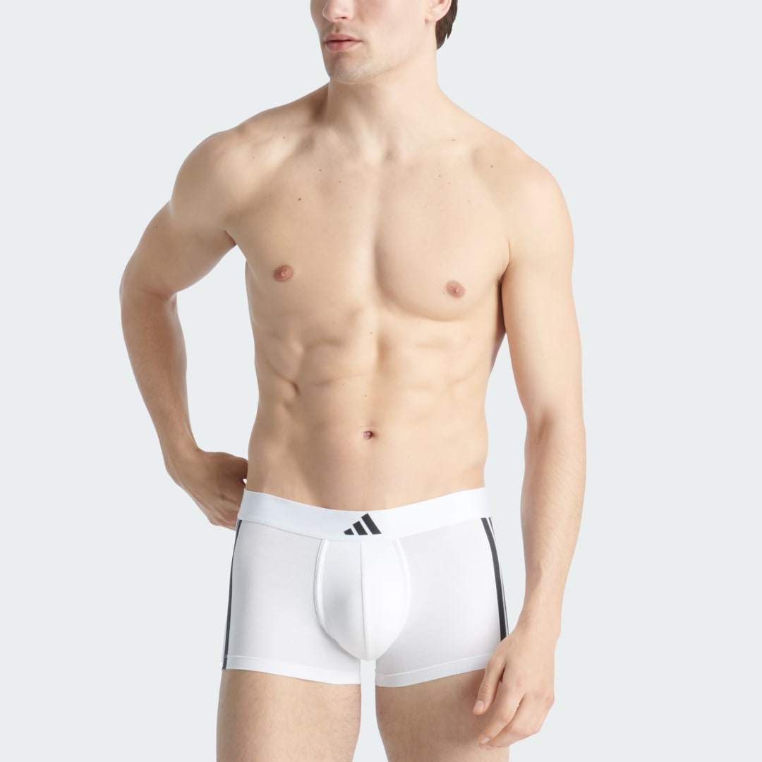 Боксерки adidas Performance Active Flex Cotton 3-Stripes Low Rise Trunk (2 Pairs) Бяло | JK3980, 0
