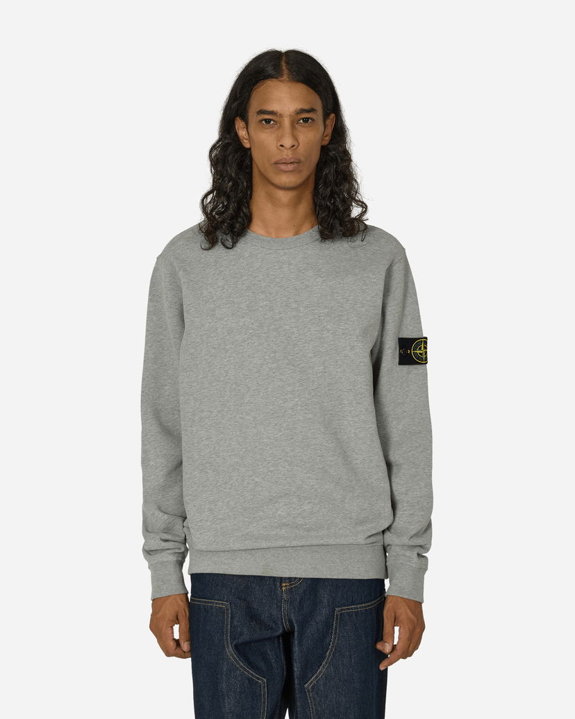 Суитчър Stone Island Garment Dyed Crewneck Sweatshirt Heather Grey Сиво | 811562420 V0M64