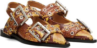 Pокля GANNI GANNI Feminine Buckle Flats Жълто | S2940, 3