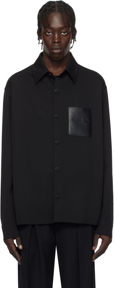 Риза Balmain Couture Label Long Sleeve Shirt Черно | EH1HS391WB01, 0