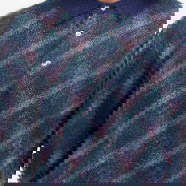 Пуловер BEAMS Long Sleeve Jacquard Knit Polo Shirt Синьо | 3812-0028-156-79, 5