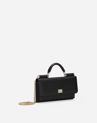 Дамска чанта Dolce & Gabbana Dolce & Gabbana Dauphine Print Calfskin Mini Bag Черно | BI3280A100180999, 2