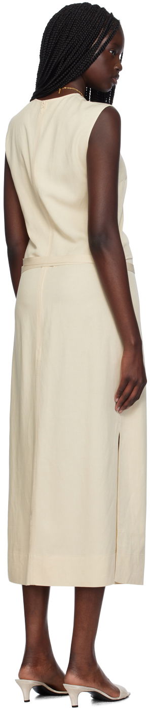 Pокля TOTEME TOTEME Fluid Tie-Waist Maxi Dress Бежово | 243-WRD0124-FB0193, 2