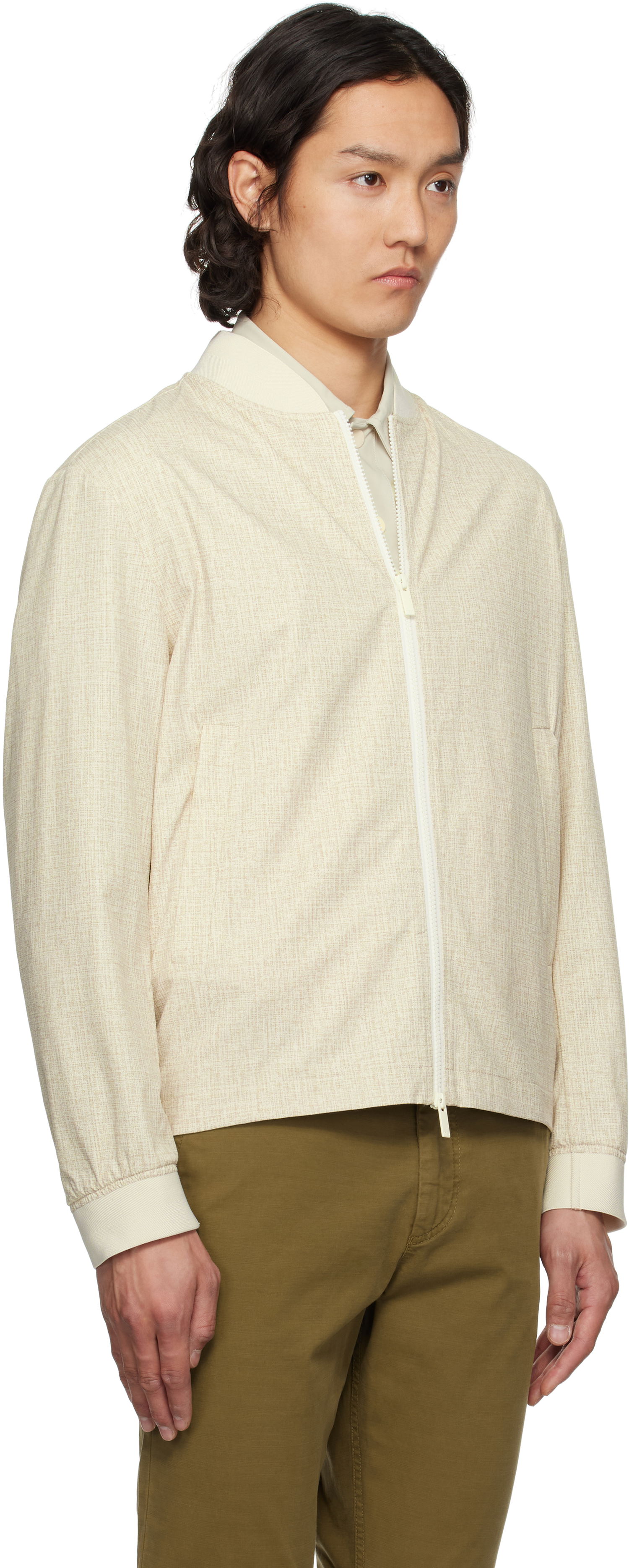 Яке бомбър BOSS BOSS Slim-Fit Bomber Jacket Бежово | 50539477, 1