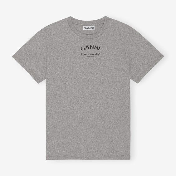 Тениска GANNI Thin Jersey Relaxed T-shirt Сиво | T3677-921, 0