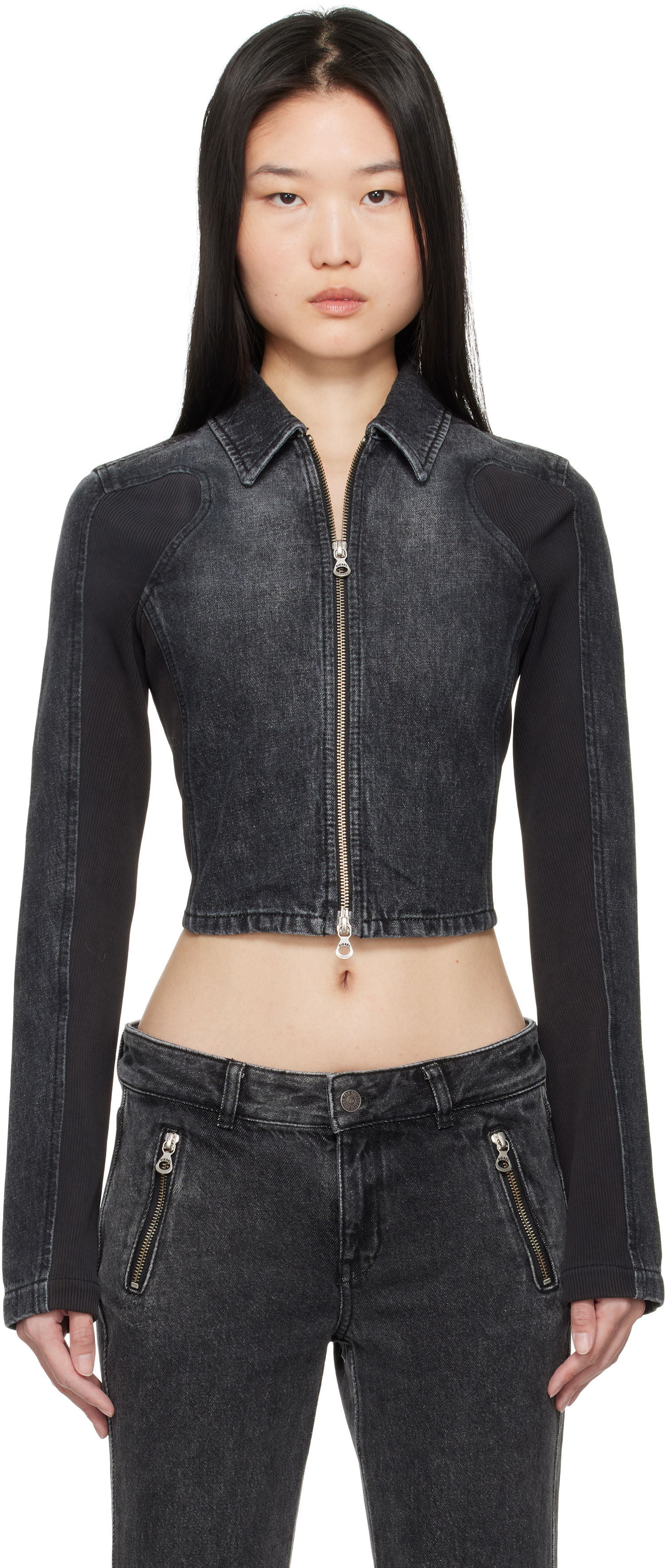 Яке Diesel Black Cropped Denim Jacket Черно | A14379 0AJEK, 0