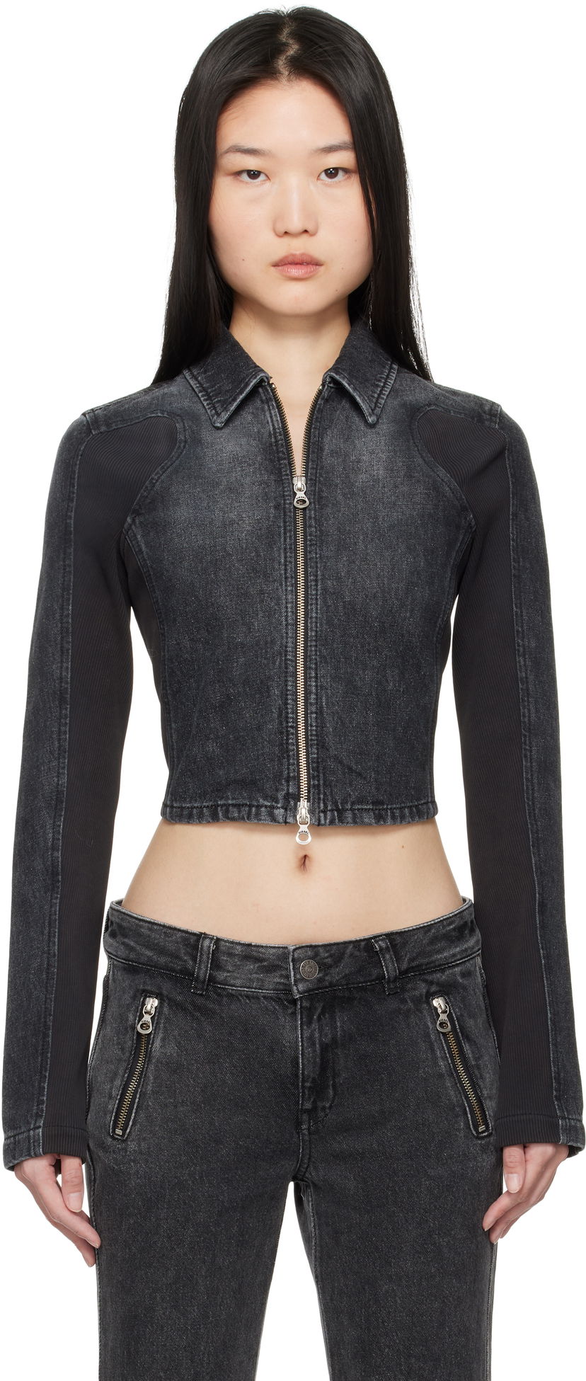 Яке Diesel Black Cropped Denim Jacket Черно | A14379 0AJEK