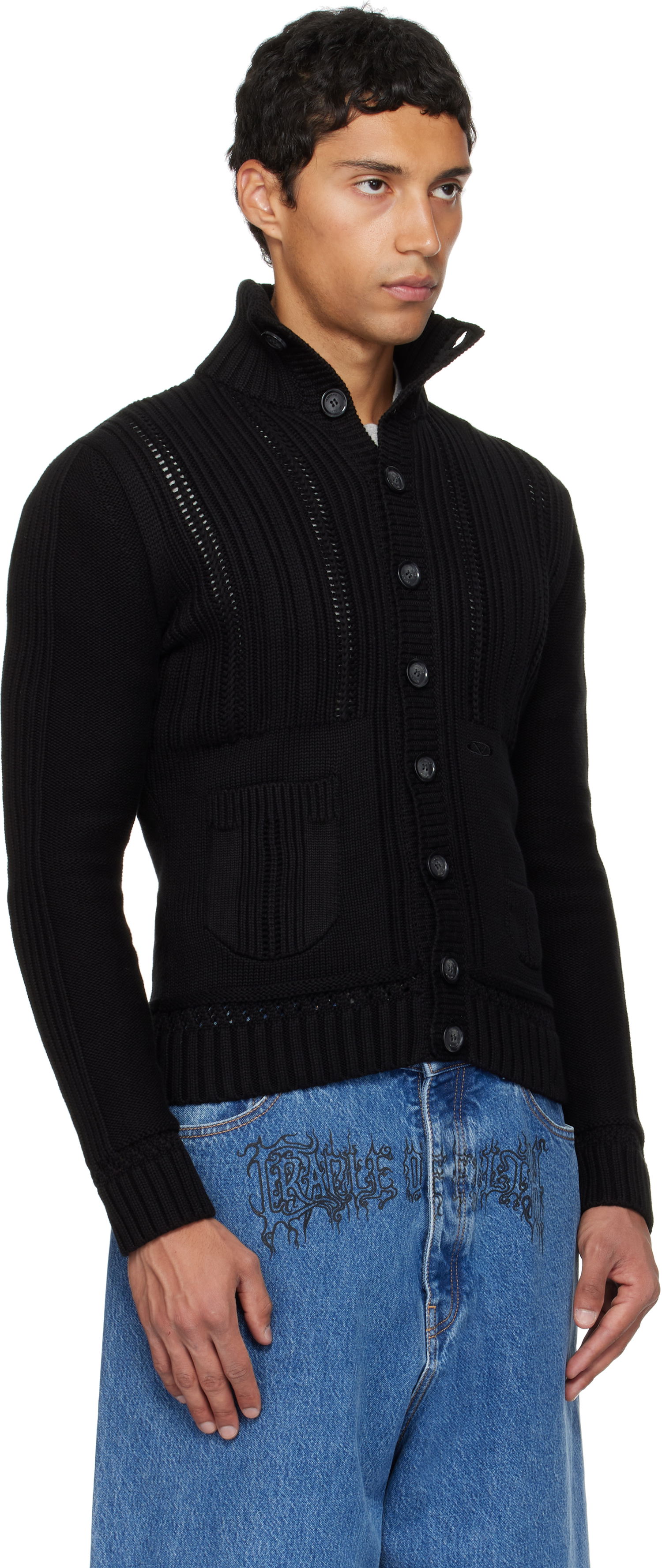 Пуловер VETEMENTS VETEMENTS Cargo Cardigan Черно | UH76KN350B, 1