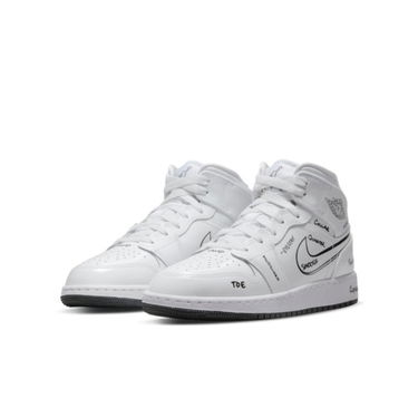 Кецове и обувки Jordan Air Jordan 1 Mid "Schematic" GS Бяло | DQ1864-100, 2