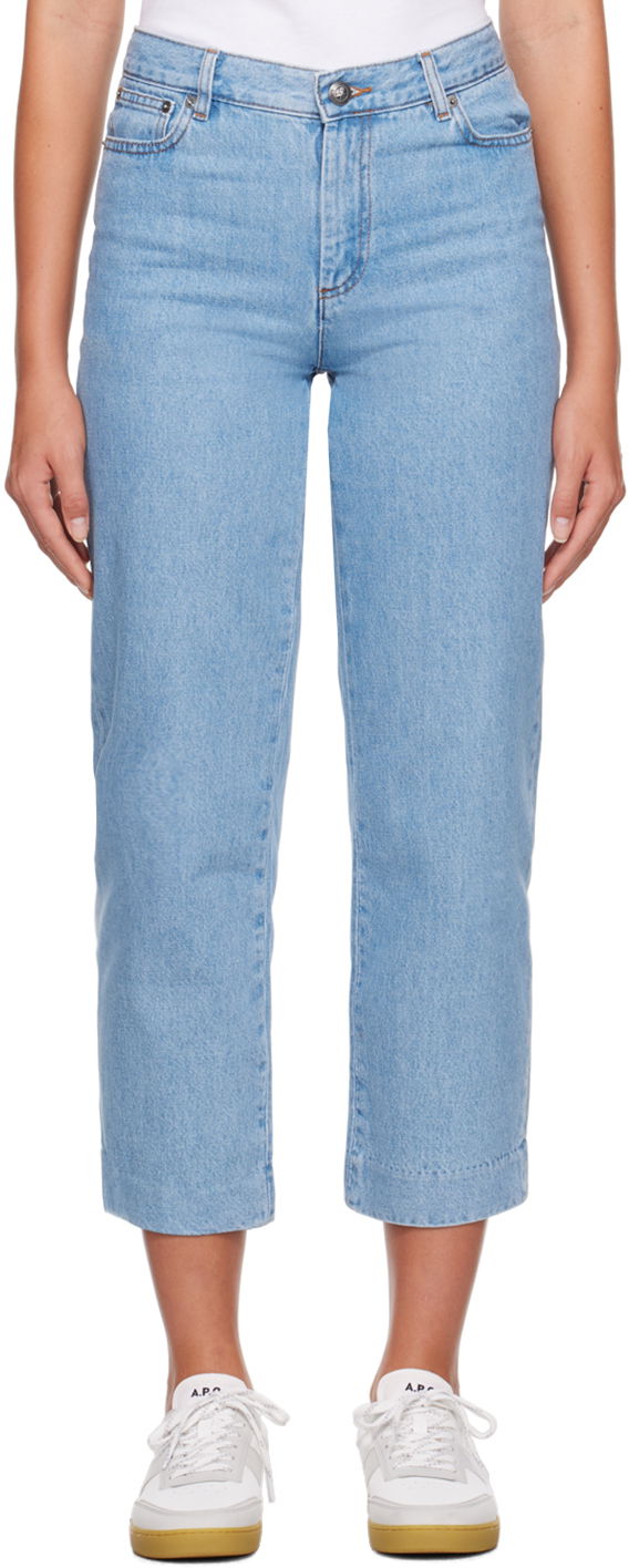 Дънки A.P.C. Sailor High-Waisted Straight-Leg Jeans Синьо | COGEL-F09131, 0