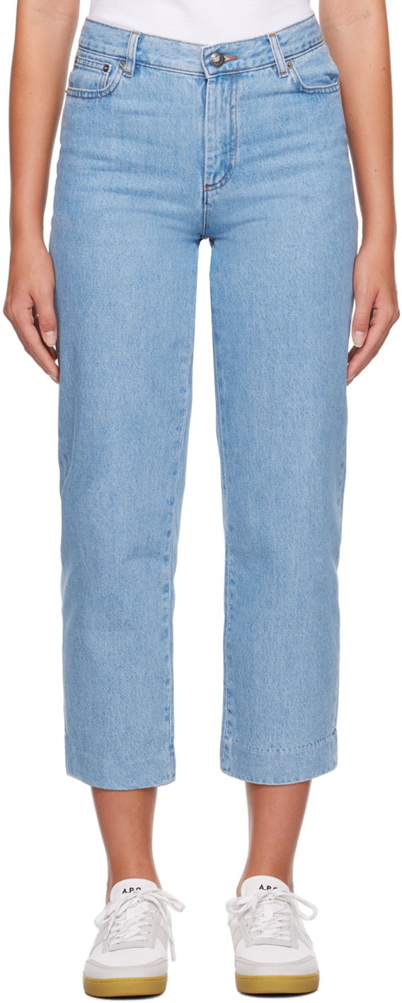 Дънки A.P.C. Sailor High-Waisted Straight-Leg Jeans Синьо | COGEL-F09131