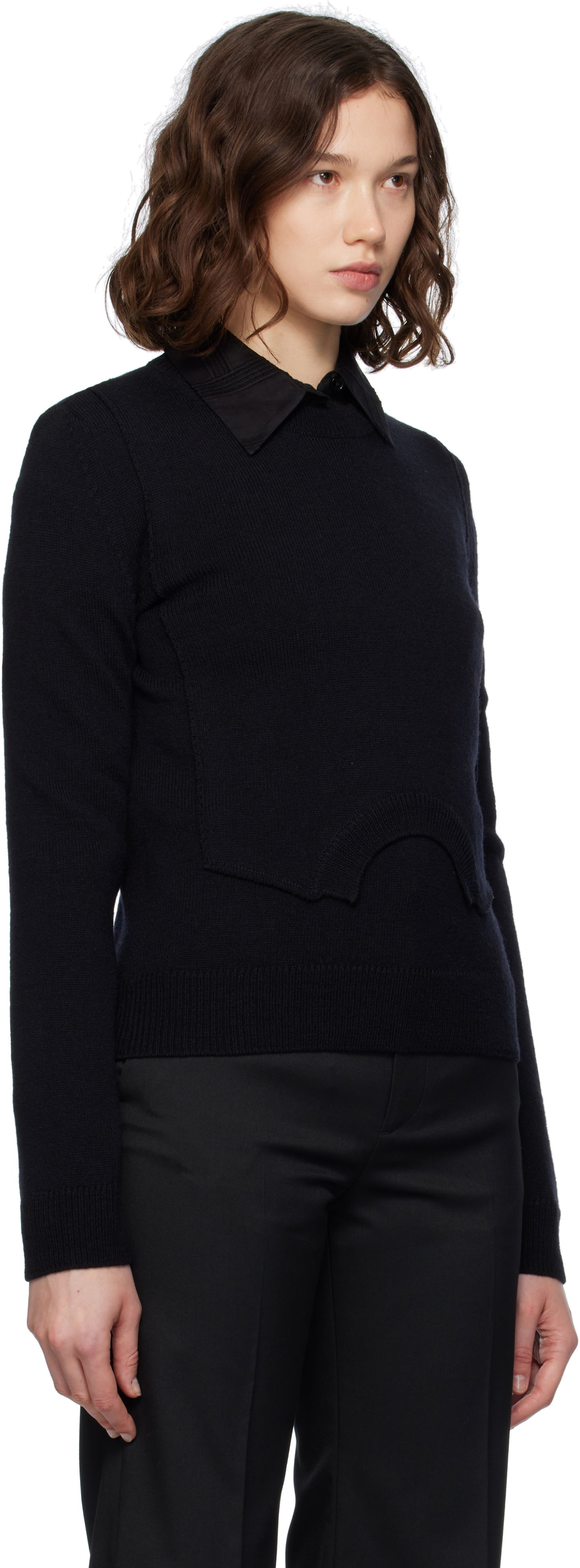 Пуловер Maison Margiela MM6 Maison Margiela Wool Knit Sweater Черно | S52HL0044 M13139, 1
