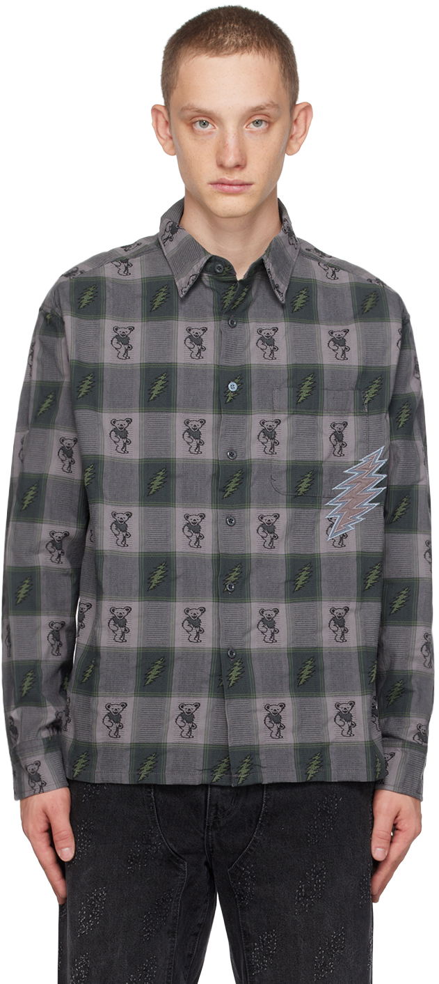 Риза thisisneverthat Lightning Print Shirt Сиво | GD233WSHTL01