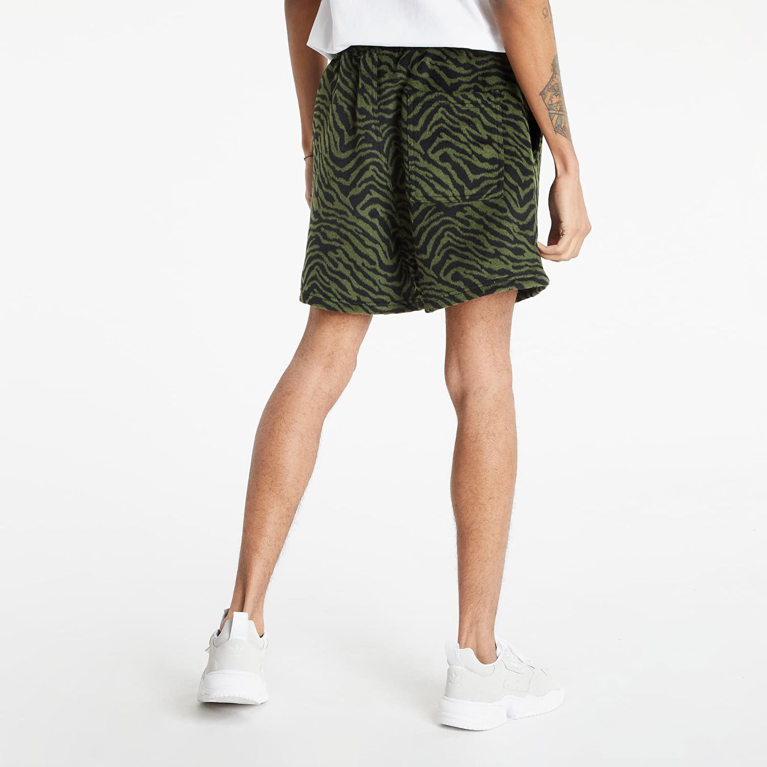 Къси панталони Pleasures Breaker Fuzzy Stripe Shorts Зелено | P22SP002 green, 1
