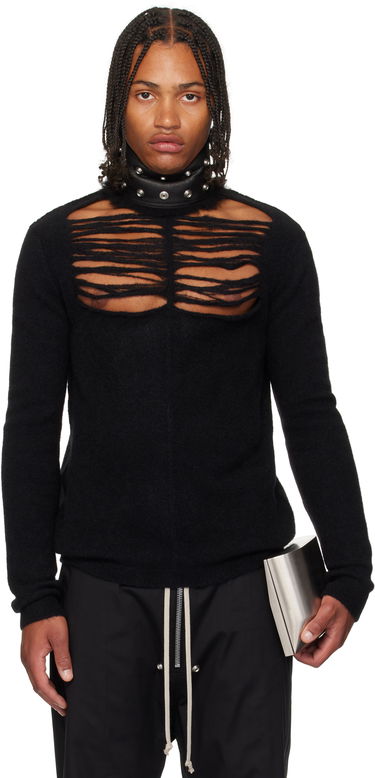 Пуловер Rick Owens Rick Owens Concordians Long Sleeve Grid Knit Sweater Черно | RU02E1670 KGRIDP, 0