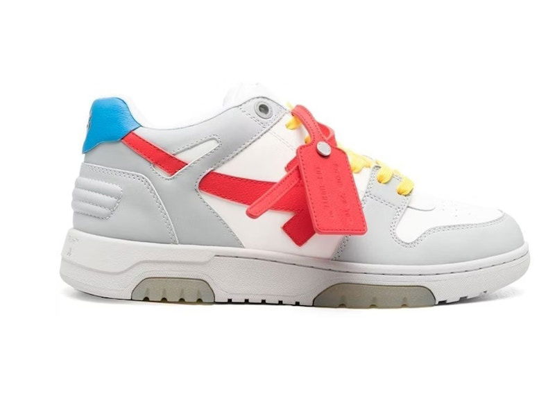 Кецове и обувки Off-White Out Of Office OOO Low Tops Grey Red Yellow Сиво | OMIA189F22LEA0010925, 0