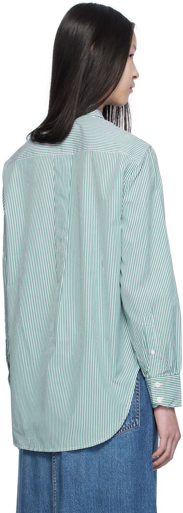 Риза rag & bone Rag & Bone Maxine Striped Shirt Зелено | WAW23SA041ZE41, 2