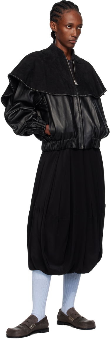 Яке бомбър JW Anderson JW Anderson Oversized Collar Leather Bomber Jacket Черно | LJ0057-LT0122, 3