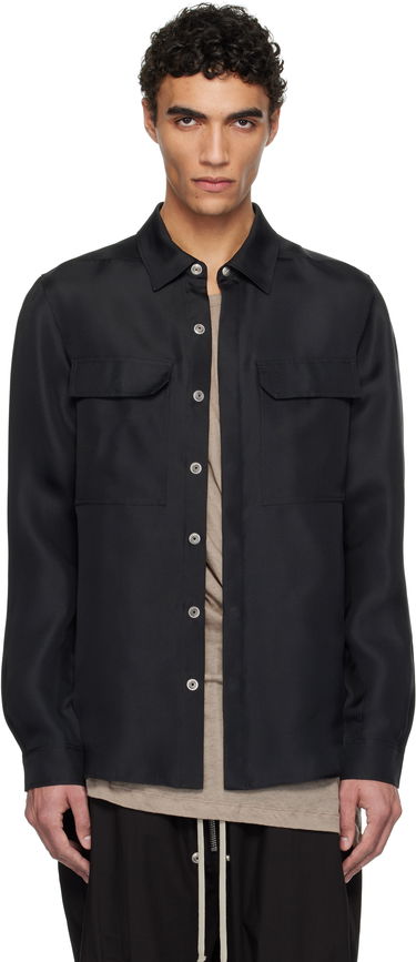 Риза Rick Owens Hollywood Silk Gazar Overshirt Черно | RU01E5236 SG, 0