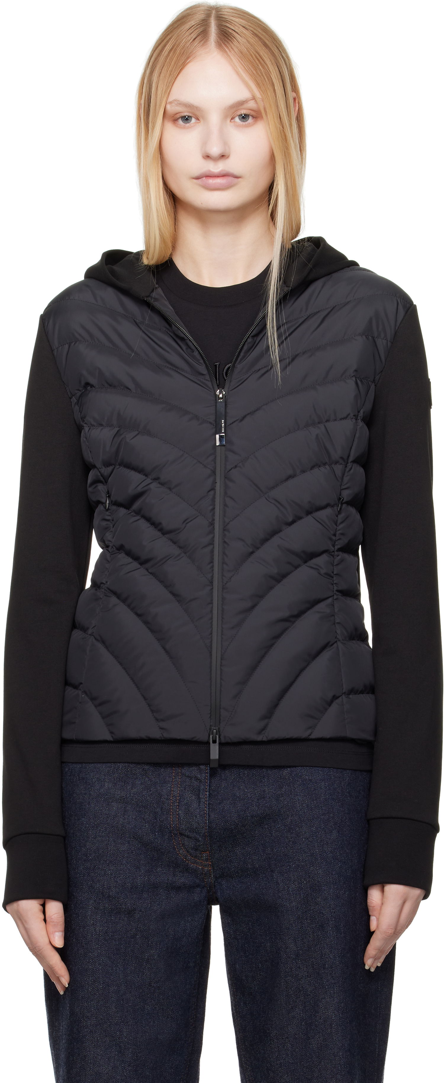 Суитчър Moncler Moncler Zip Up Hooded Down Cardigan Черно | K10938G00020809KZ, 0