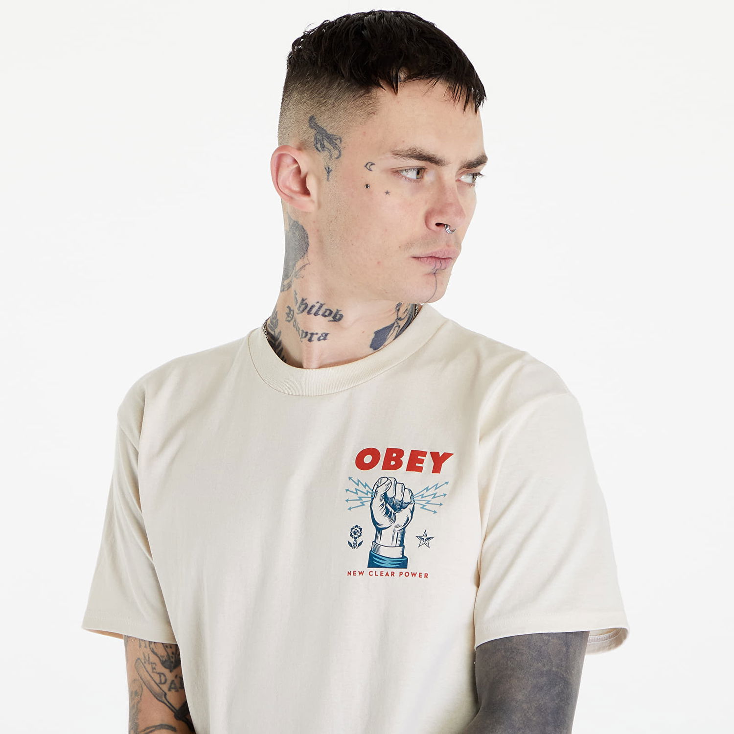 Тениска OBEY New Clear Power Бяло | 165263779-CRM, 1