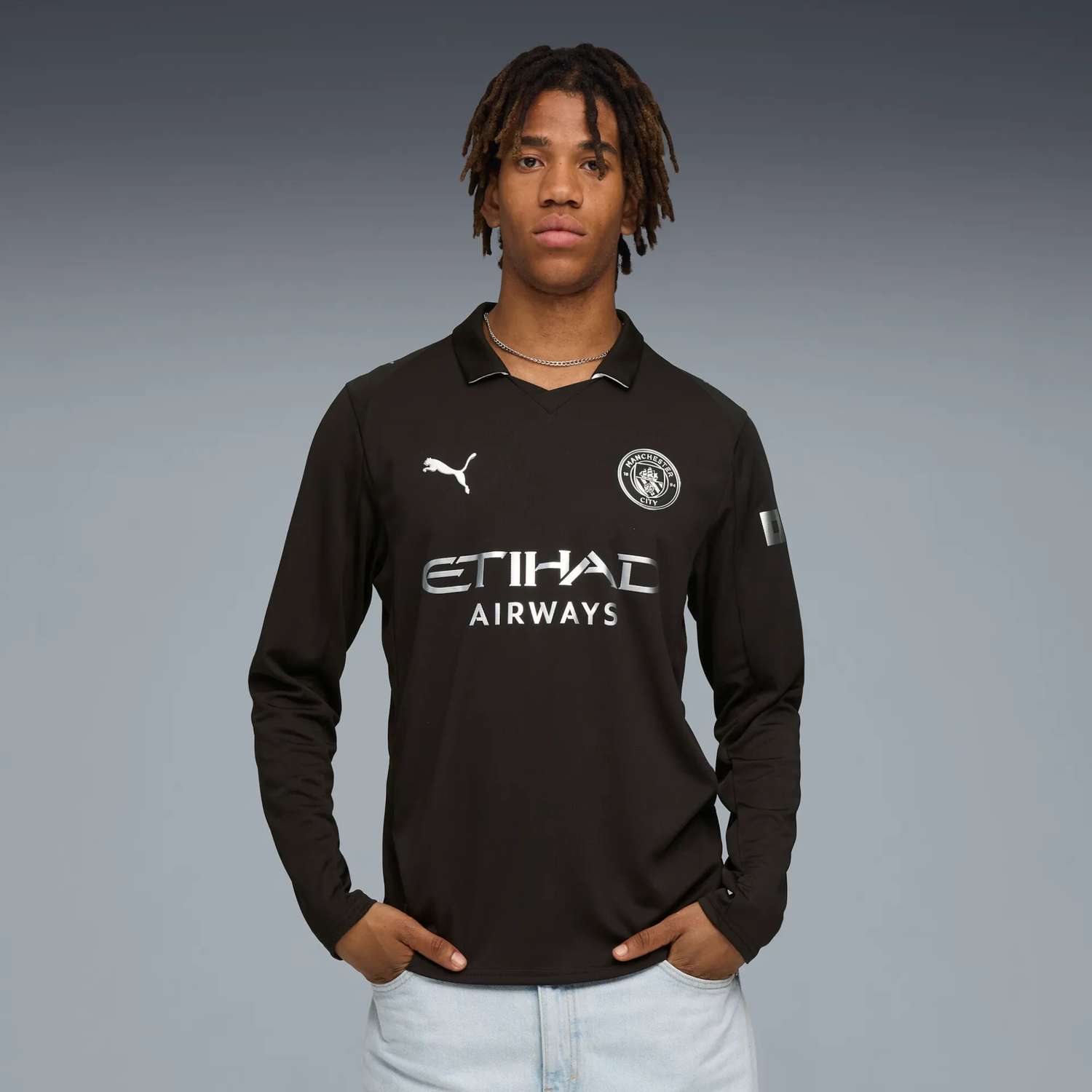 Фланелка Puma Manchester City Away Replica Jersey LS 2025/26 Черно | 780351-02, 1