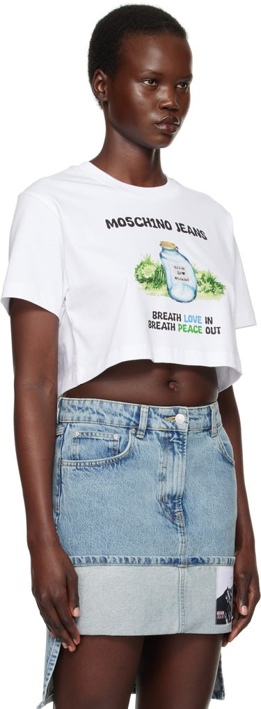 Пола Moschino Moschino Jeans Cotton Jersey Cropped T-Shirt Синьо | 251K10706, 1