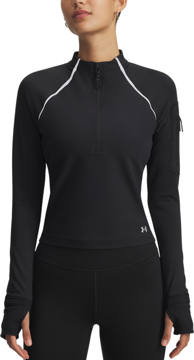 Тениска Under Armour Velociti Pro CW Long-Sleeve Half Zip Top with Thumbholes and Arm Pocket Черно | 6004015-001, 0