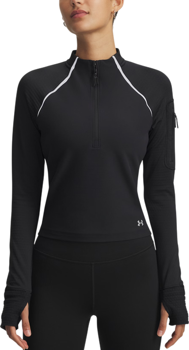 Тениска Under Armour Velociti Pro CW Long-Sleeve Half Zip Top with Thumbholes and Arm Pocket Черно | 6004015-001, 0