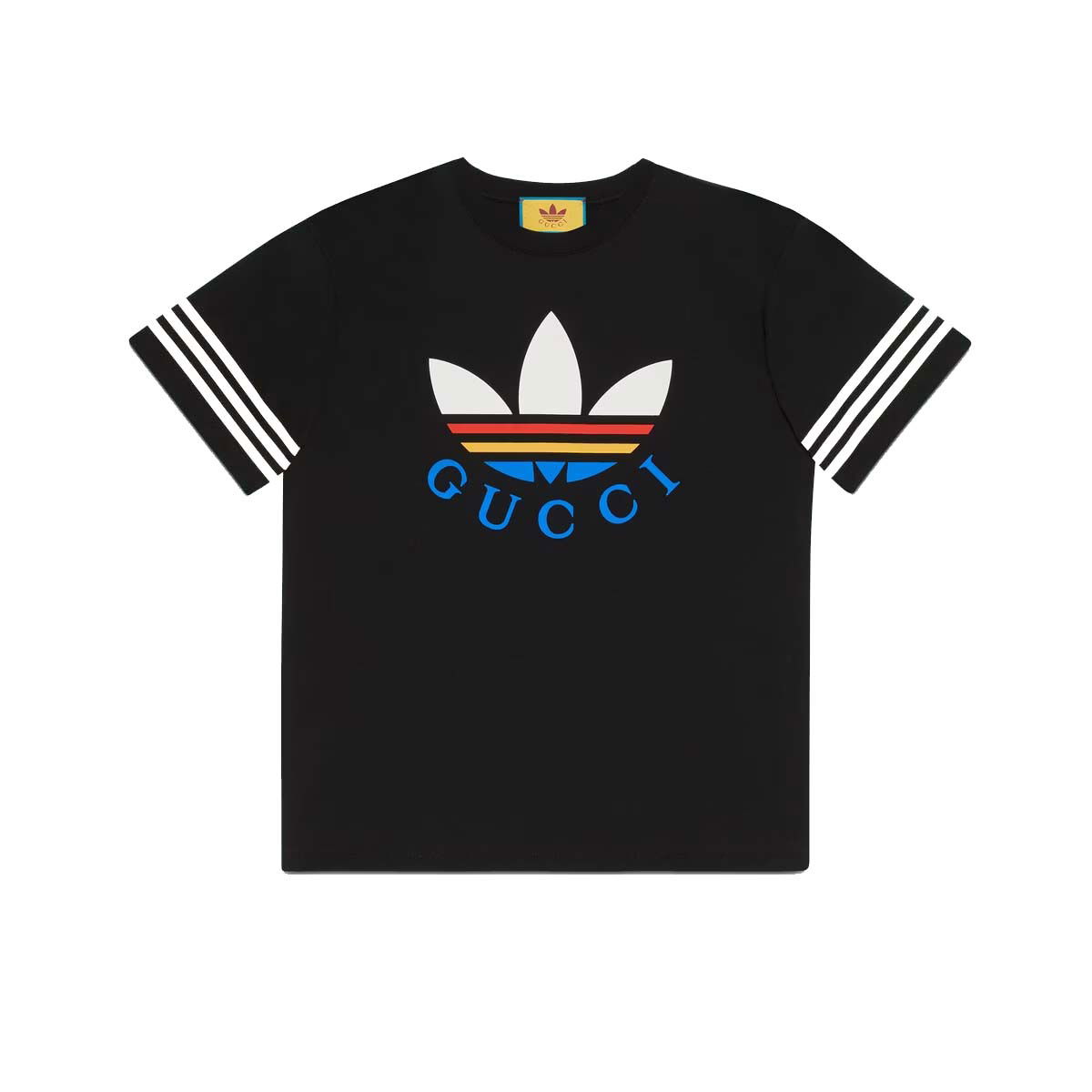 Тениска Gucci adidas x Cotton T-shirt Black/Multicolor Черно | 616036 XJEXC 1152, 0