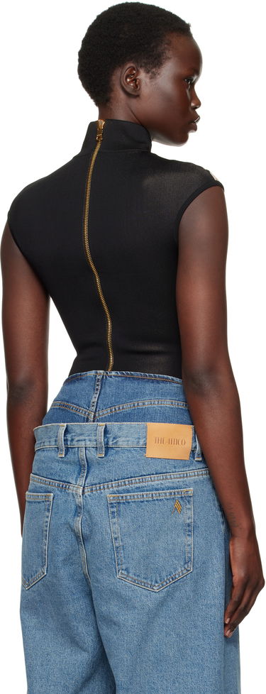 боди Balmain Balmain Jacquard Knit Torso Bodysuit Бежово | EF1BC025KH95, 2