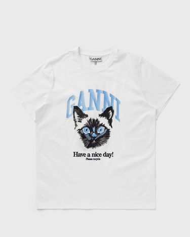 Тениска GANNI Basic Jersey Cat Relaxed Tee Бяло | T4005-151, 0