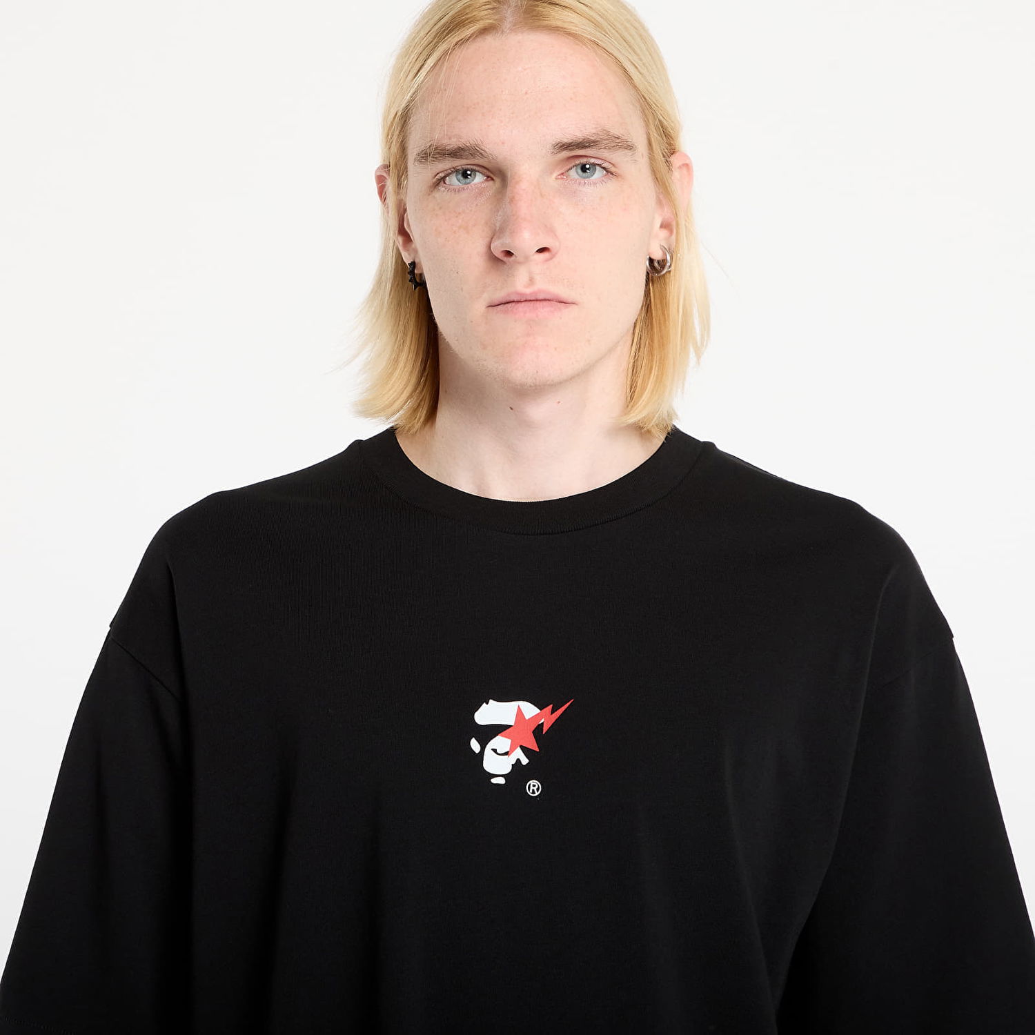 Тениска BAPE Bape Sta Ape Face Relaxed Fit Tee Черно | 001TEL801321MBLK, 1