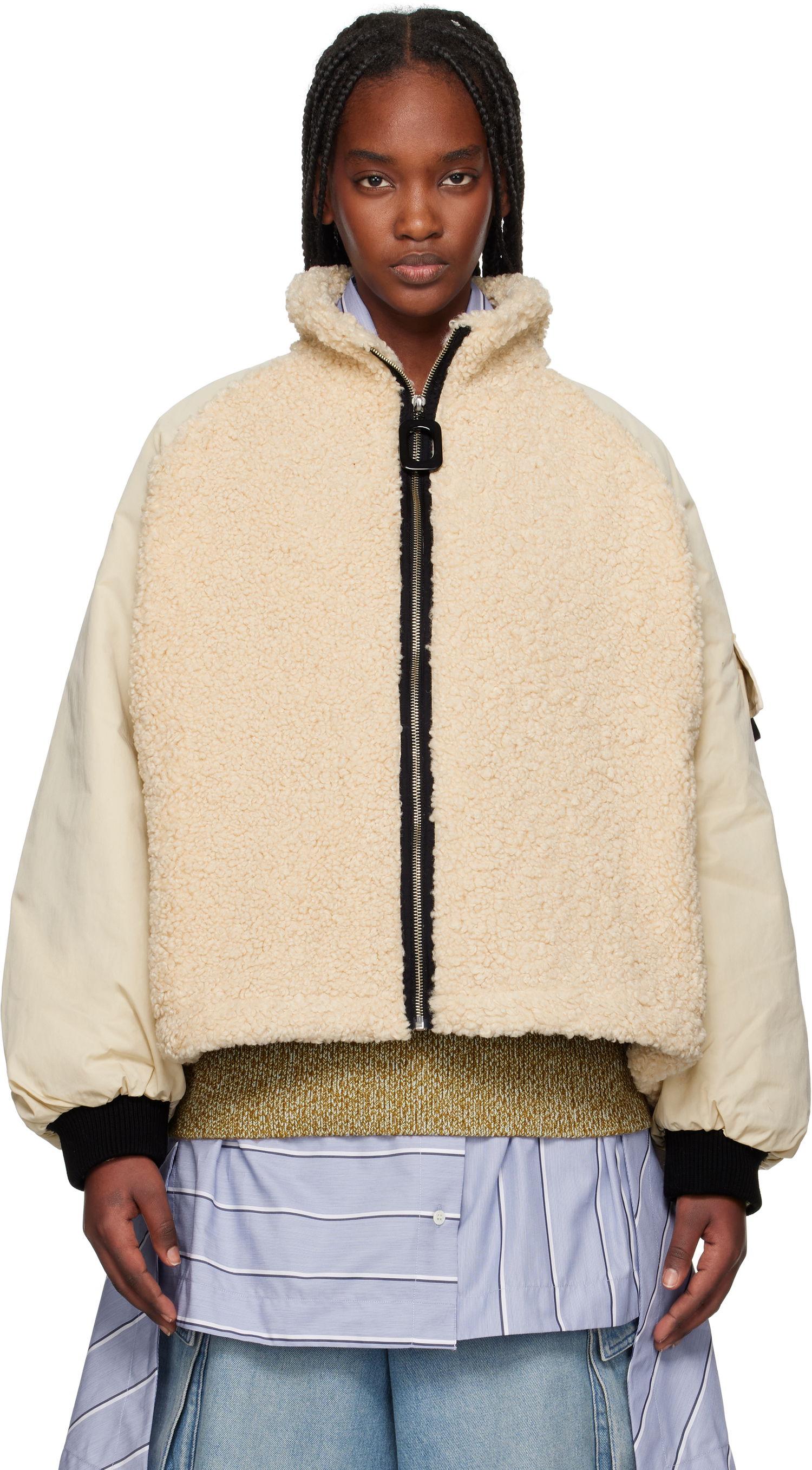 Яке JW Anderson JW Anderson Color Block Fleece Track Jacket Бежово | JK0367-PG1736, 0