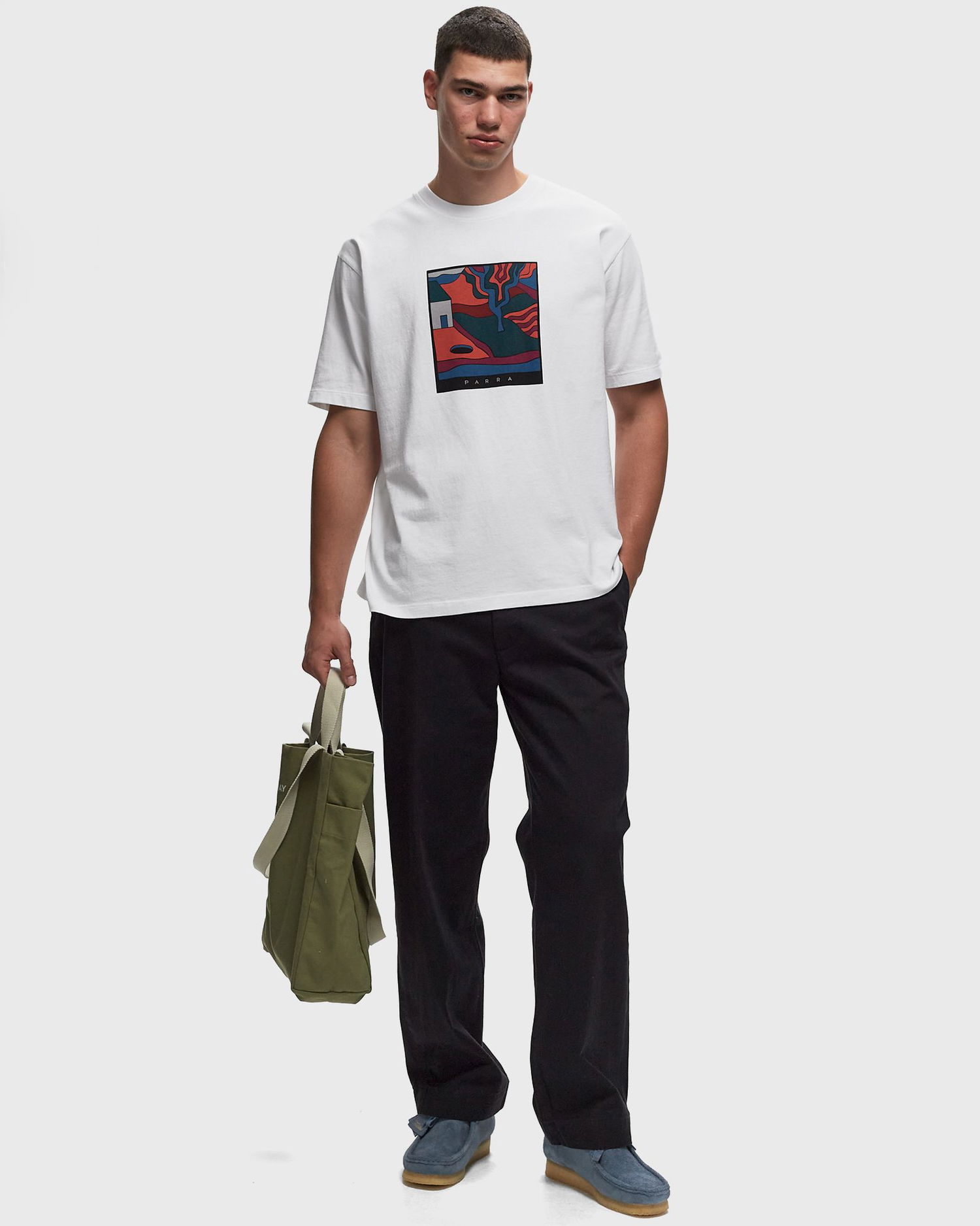 Тениска By Parra Hole In The Yard T-Shirt White Бяло | 52310, 1