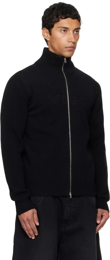 Пуловер VETEMENTS VETEMENTS 'VET' Zip-Up Sweater Черно | UH76KN400B, 1