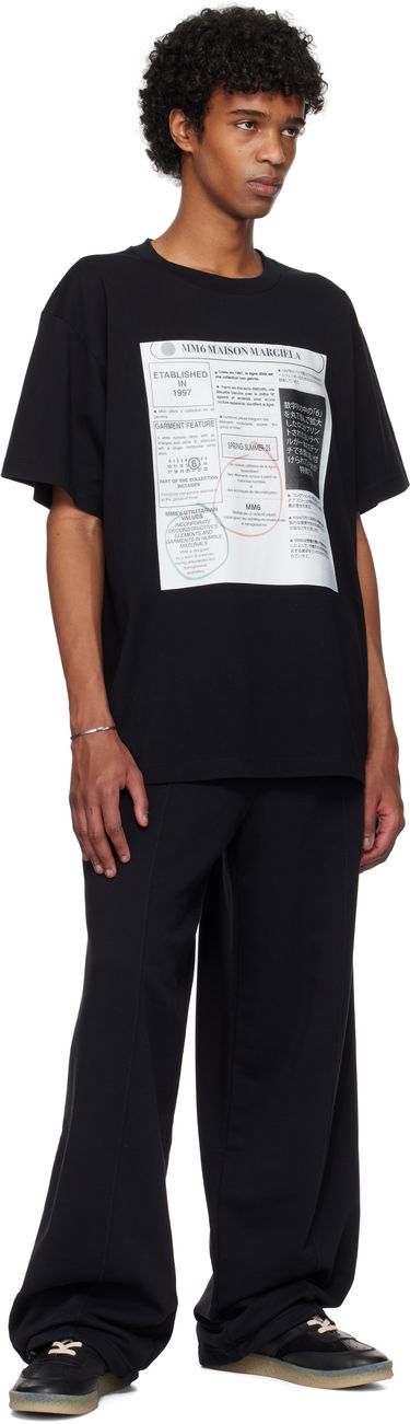 Тениска Maison Margiela MM6 Newspaper Print T-Shirt Черно | SH0GC0043 S24312, 3