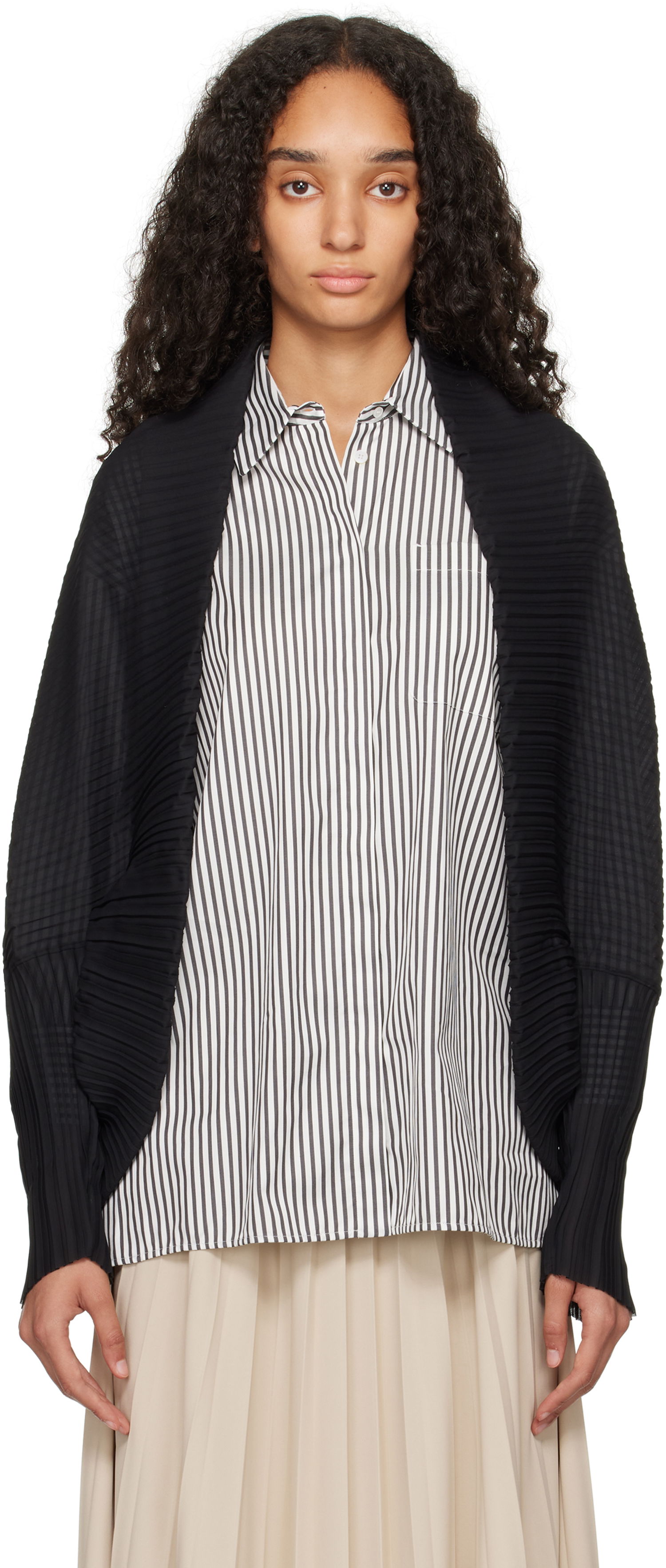 Пуловер Max Mara Women's Pleated Open Front Shrug Черно | 2424736211600, 0