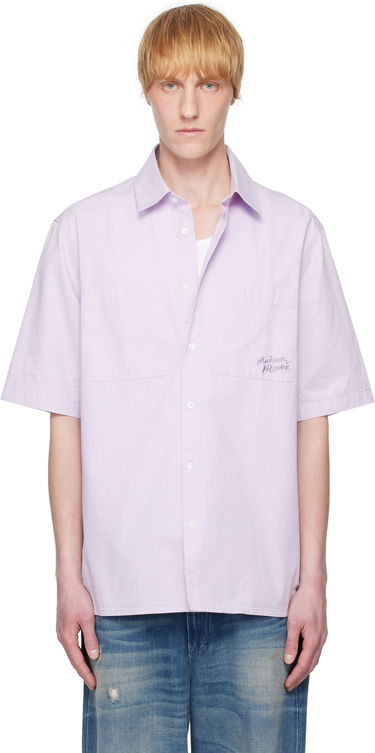 Риза MAISON KITSUNÉ Maison Kitsuné Relaxed Short Sleeve Shirt Лилаво | OM00424WW9031, 0