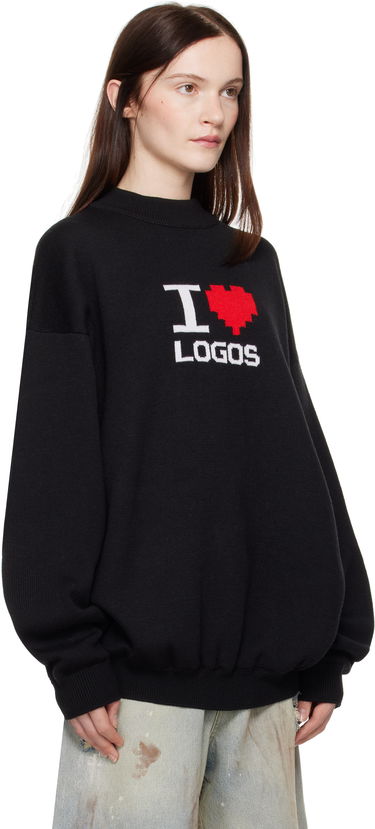 Пуловер VETEMENTS Vetements 'I Love Logos' Knit Sweater Черно | UA66KN130B, 1