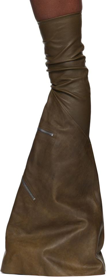 Чорапи Rick Owens Rick Owens Porterville Cargowedge Leather Boots Зелено | RR02D6849 LSLOO, 2