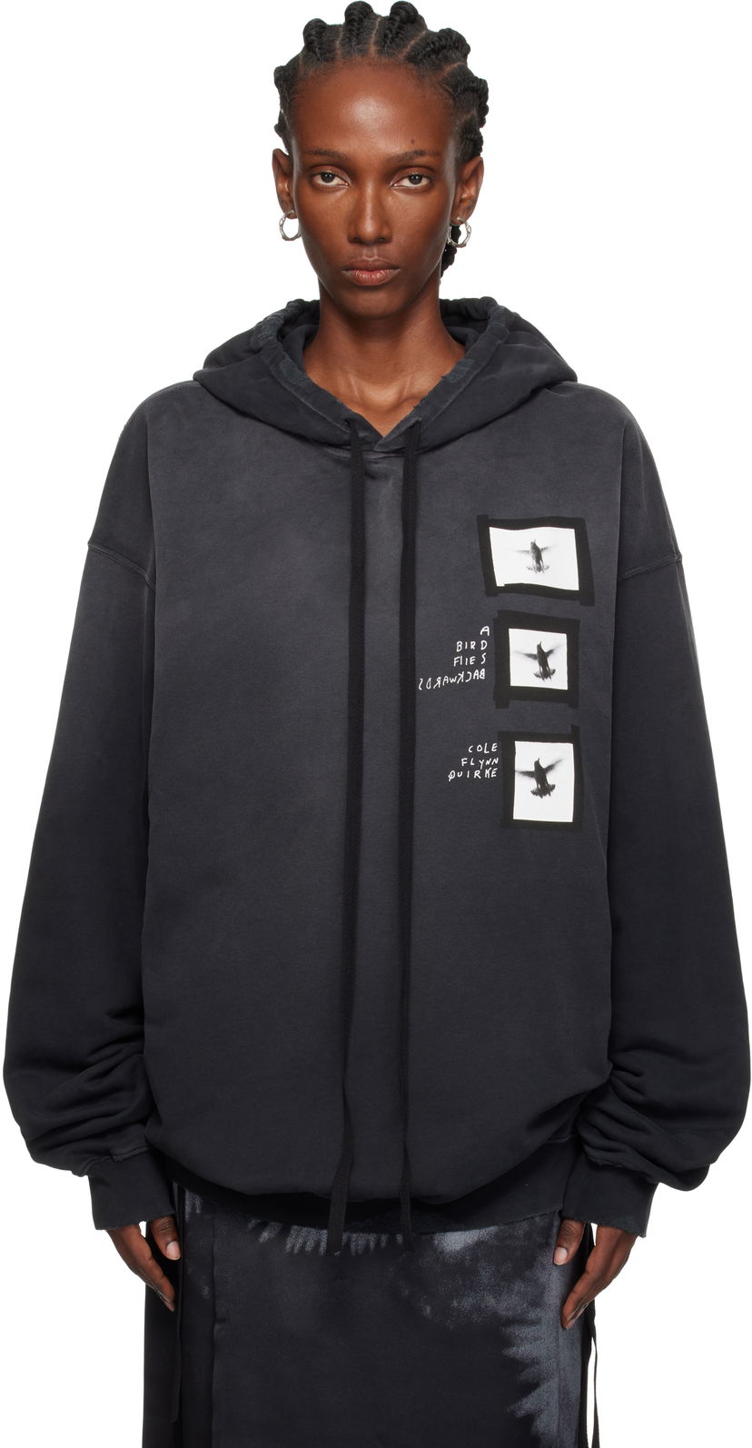 Суитчър Ann Demeulemeester Ann Demeulemeester Anne Marie 'Doves' High Comfort Hoodie Черно | 2520-W-JSW01-55-FA639-098