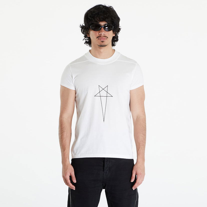 Тениска Rick Owens DRKSHDW Small Level T-Shirt Milk/ Black Бяло | DU01D1258 RNEP3 1109