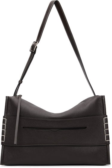 Чанта през рамо JW Anderson JW Anderson Pebbled Leather Messenger Loafer Bag with Square Accents Кафяво | HB0749-LA0377, 0