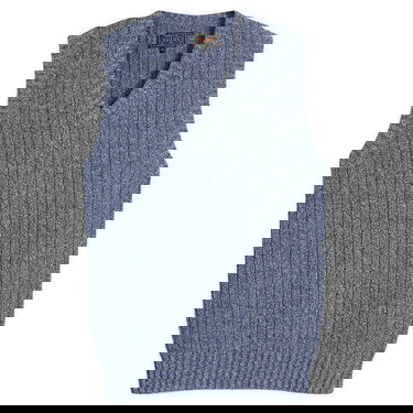 Пуловер BEAMS Beams Plus Cable Vest, Size Large Синьо | 3805-0053-156-79, 0